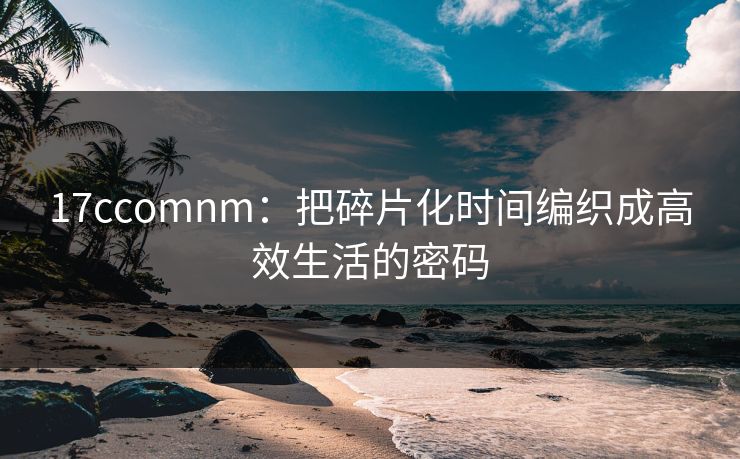 17ccomnm：把碎片化时间编织成高效生活的密码
