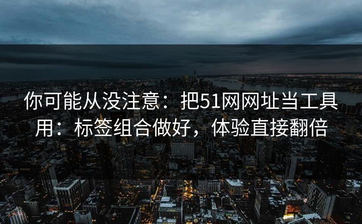 你可能从没注意：把51网网址当工具用：标签组合做好，体验直接翻倍